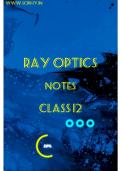 CBSE CLASS 12 PHYSICS UNIT 6 OPTICS CHAPTER 9 RAY OPTICS AND OPTICAL INSTRUMENTS CLASS NOTES