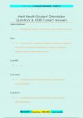 Merit Health Student Orientation Questions & 100% Correct Answers