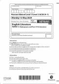 GCSE EDEXCEL May 2024 English Literature Paper 1