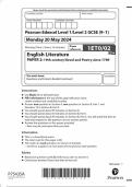 GCSE EDEXCEL May 2024 English Literature Paper 2