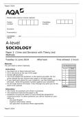 A-level SOCIOLOGY Paper 3 Crime and Deviance with Theory and Methods