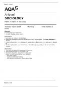 A-level SOCIOLOGY Paper 2 Topics in Sociology