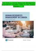 TEST BANK - Human Resources Management in Canada 15th Edition By Gary Dessler, All Chapters 1 - 17, Complete Newest Version