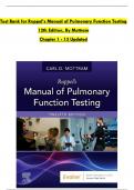 Test Bank For Ruppel’s Manual of Pulmonary Function Testing, 12th Edition, By Mottram, Complete Chapters 1 - 13, Newest Version (100% Verified by Experts)