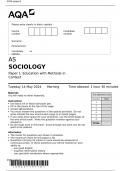 AS SOCIOLOGY Paper 1 Education with Methods in Context