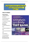 TEST BANK For Urinalysis and Body Fluids, 7th Edition by Strasinger | Verified Chapters 1 - 17 | Complete Newest Version