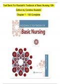 Test Bank - Rosdahl's Textbook of Basic Nursing 12th Edition by Caroline Rosdahl