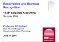 Receivables and Revenue  Recognition