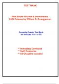 Test Bank for Real Estate Finance & Investments, 2024 Release by Brueggeman (All Chapters included)