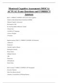 Montreal Cognitive Assessment (MOCA) ACTUAL Exam Questions and CORRECT  Answers