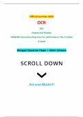 Official summer 2024 OCR GCE Drama and Theatre H459/46: Deconstructing texts for performance: The Crucible A Level Merged Question Paper + Mark Scheme