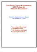 Solutions for Real Estate Finance & Investments, 2024 Release by Brueggeman (All Chapters included)