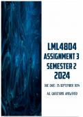 LML4804 Assignment 3 Semester 2 2024 | Due 25 September 2024