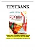  Test Bank: Public Health Nursing: Population-Centered Health Care in the Community, 10th Edition by Marcia Stanhope - Chapters 1-46, 9780323582247 | complete study guide  || Grade A +