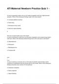 ATI Maternal Newborn Practice Quiz 1 - questions and answers graded A+ 2024/2025