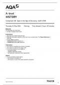 AQA A-level HISTORY 7042/1B Component 1B Spain in the Age of Discovery, 1469–1598 May 2024 Questions Paper