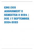 ENG1503  Assignment 2  Semester 2 2024 |  Due 17 September  2024-2025 