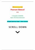 Official Summer 2024 Pearson Edexcel GCSE In Geography A (1GA0/02) Paper 2 The Human Environment Merged Question Paper + Mark Scheme