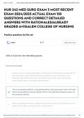 NUR 242 MED SURG EXAM 3 MOST RECENT EXAM 2024/2025 ACTUAL EXAM 150 QUESTIONS AND CORRECT DETAILED ANSWERS WITH RATIONALES|ALREADY GRADED A+||GALEN COLLEGE OF NURSING