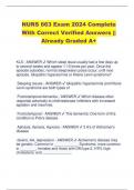 NURS 663 Exam 2024 Complete  With Correct Verified Answers ||  Already Graded A+ 