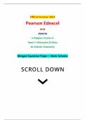 Official Summer 2024 Pearson Edexcel GCSE 1RA0/3A In Religious Studies A Paper 3: Philosophy & Ethics 3A Catholic Christianity Merged Question Paper + Mark Scheme