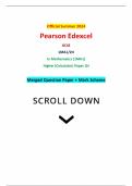 Official Summer 2024 Pearson Edexcel GCSE 1MA1/2H In Mathematics (1MA1) Higher (Calculator) Paper 2H Merged Question Paper + Mark Scheme