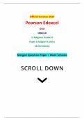 Official Summer 2024 Pearson Edexcel GCSE 1RB0/1B In Religious Studies B Paper 1 Religion & Ethics 1B Christianity Merged Question Paper + Mark Scheme