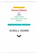 Official Summer 2024 Pearson Edexcel GCSE 1RB0/2D In Religious Studies B Paper 2: Religion, Peace & Conflict 2D Buddhism Merged Question Paper + Mark Scheme