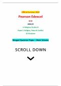 Official Summer 2024 Pearson Edexcel GCSE 1RB0/2E In Religious Studies B Paper 2: Religion, Peace & Conflict 2E Hinduism Merged Question Paper + Mark Scheme