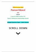 Official Summer 2024 Pearson Edexcel GCSE 1SP0/3F In Spanish (1SP0) Foundation Tier Paper 3F: Reading and understanding in Spanish Merged Question Paper + Mark Scheme