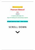 Official Summer 2024 Pearson Edexcel GCSE 1SP0/3H In Spanish (1SP0) Higher Tier Paper 3H: Reading and understanding in Spanish Merged Question Paper + Mark Scheme