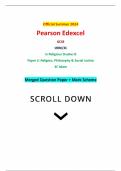 Official Summer 2024 Pearson Edexcel GCSE 1RB0/3C In Religious Studies B Paper 3: Religion, Philosophy & Social Justice 3C Islam Merged Question Paper + Mark Scheme