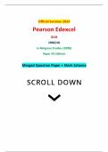 Official Summer 2024 Pearson Edexcel GCSE 1RB0/3G In Religious Studies (1RB0) Paper 3G Sikhism Merged Question Paper + Mark Scheme