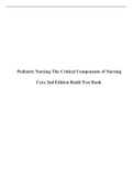 Pediatric Nursing The Critical Components of Nursing Care 2nd Edition Rudd Test Bank