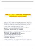  CMN 577 Unit 2 Questions And Answers 100% Guaranteed Success.