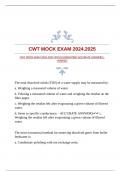 CWT MOCK EXAM 2024.2025 WITH GUARANTEED ACCURATE ANSWERS |VERIFIED