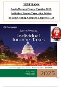 Test Bank for South-Western Federal Taxation 2025: Individual Income Taxes, 48th Edition by (Young/Nellen/Persellin), ISBN: 9780357988954, All 20 Chapters Covered, Verified Latest Edition