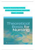 TEST BANK For Theoretical Basis for Nursing, 6th American Edition by Melanie McEwen; Evelyn M. Wills, Verified Chapters 1 - 23, Complete Newest Version