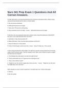  Nurs 341 Prep Exam 1 Questions And All Correct Answers.