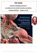 Test Bank for Anatomy, Physiology, & Disease: Foundations for the Health Professions, 3rd Edition by Roiger & Bullock, ISBN: 9781264130153, All 16 Chapters Covered, Verified Latest Edition