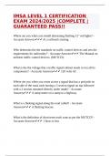 IMSA LEVEL 1 CERTIFICATION EXAM 2024/2025 |COMPLETE |GUARANTEED PASS!!