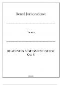 Texas Dental Jurisprudence - Readiness Assessment Guide Q & S 2024