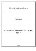 California Dental Jurisprudence - Readiness Assessment Guide Q & S 2024.