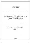 AZ - 140 Configuring & Operating Microsoft Azure Virtual Desktop - Latest Exam Guide Q & S 2024