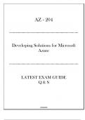 AZ - 204 Developing Solutions for Microsoft Azure - Latest Exam Guide Q & S 2024.