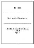 (DeVry) HIT111 Basic Medical Terminology Midterm Readiness Exam 2024