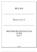 (SNHU) BUS 206 Business Law I - Midterm Readiness Exam Guide 20242025