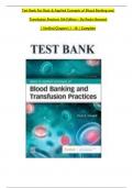 TEST BANK for Basic and Applied Concepts of Blood Banking and Transfusion Practices 5th Edition By Howard, Verified Chapters 1 - 16, Complete Newest Version