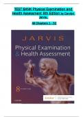 TEST BANK For Physical Examination and Health Assessment 8th Edition, by Carolyn Jarvis, Verified Chapters 1 - 32, Complete 