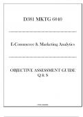 (WGU D381) MKTG 6040 E Commerce & Marketing Analytics - Objective Assessment Guide Q & S